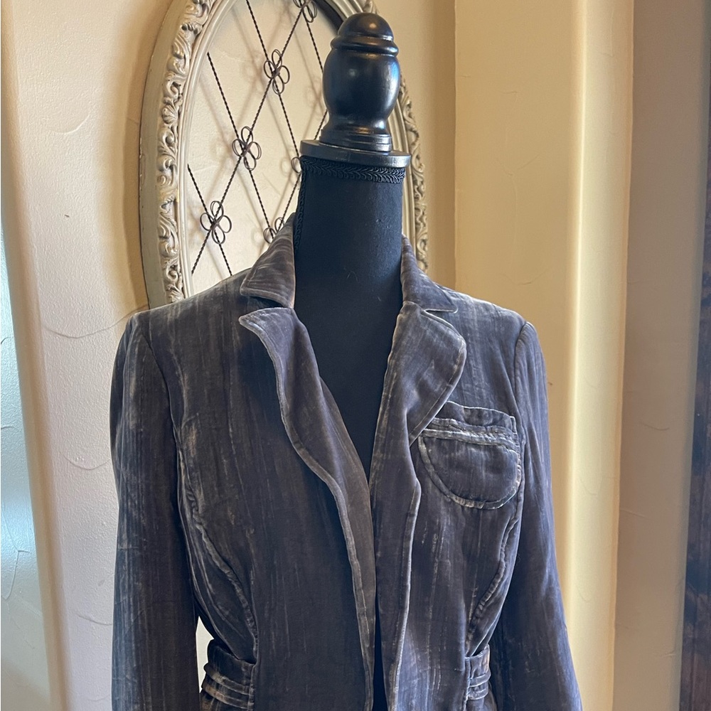 Walter Girl crushed velvet gray short jacket- Size small
